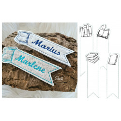 Stickserie ITH - Lesezeichen Bücher Doodle